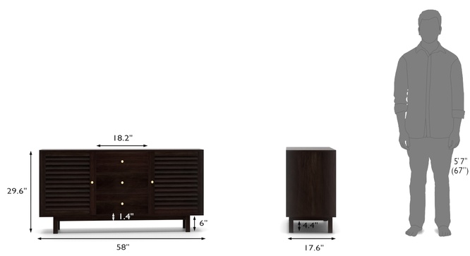 Toronto Sideboard Cum Bar Unit(Mahogany)